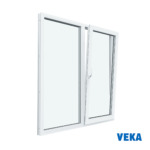 Пластиковое окно ПВХ VEKA двухстворчатое 1160x1200мм (ВхШ) Однокамерное
