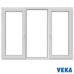 Пластиковое окно ПВХ VEKA Трёхстворчатое 1300x1600мм(ВхШ) Однокамерное Тип 2