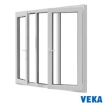 Пластиковое окно ПВХ VEKA Трёхстворчатое 1300x1600мм(ВхШ) Однокамерное Тип 2