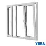 Пластиковое окно ПВХ VEKA Трёхстворчатое 1300x1600мм(ВхШ) Однокамерное Тип 2